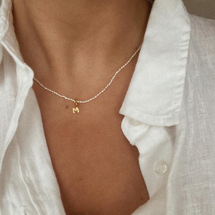 Pearly Letter necklace - Guld - Billede 2