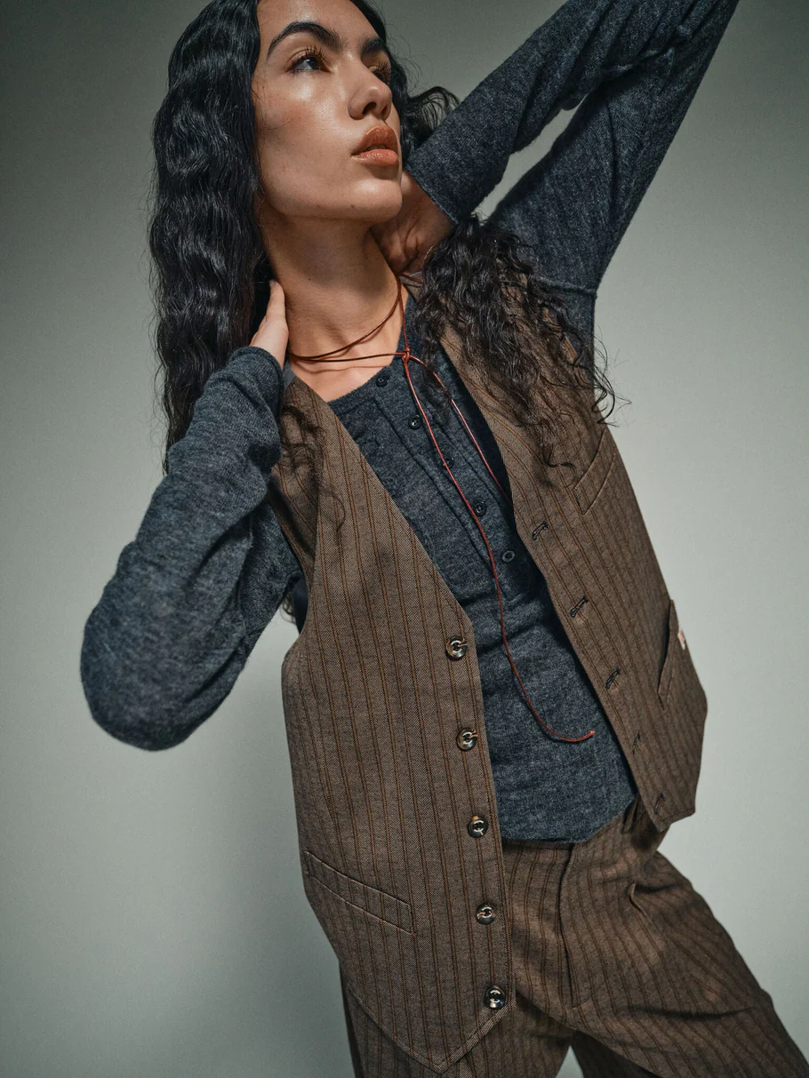 Bless Striped Vest - Demitasse - Billede 3